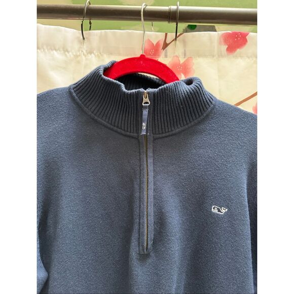 VINEYARD VINES 1/4 zip Sweater Navy - Picture 1 of 4